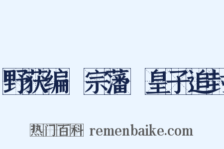 野获编·宗藩·皇子追封是什么意思的图片